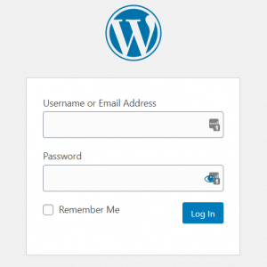 WordPress login screen